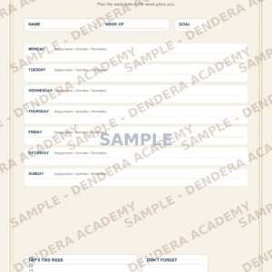 Dendera Academy™ Student Homework & Study Organizer — Reusable Academic Planning Pack