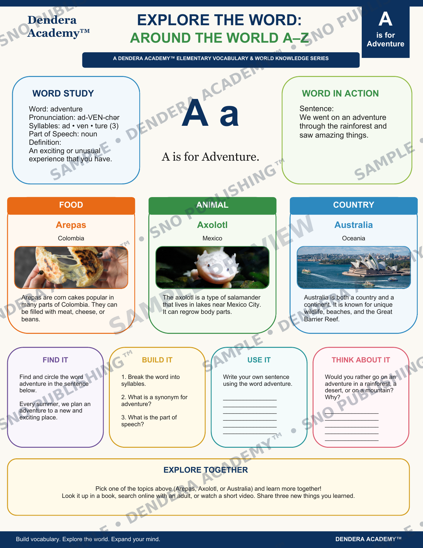 Dendera Academy™ Explore the Word: Around the World A–Z — Elementary Edition